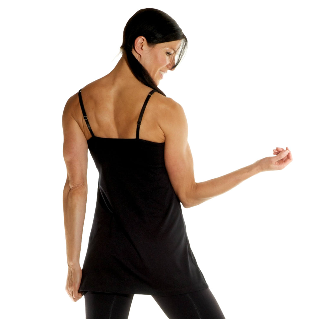 One Step Ahead Long Contrast Tunic 2901C - Black/Turquoise - rear view