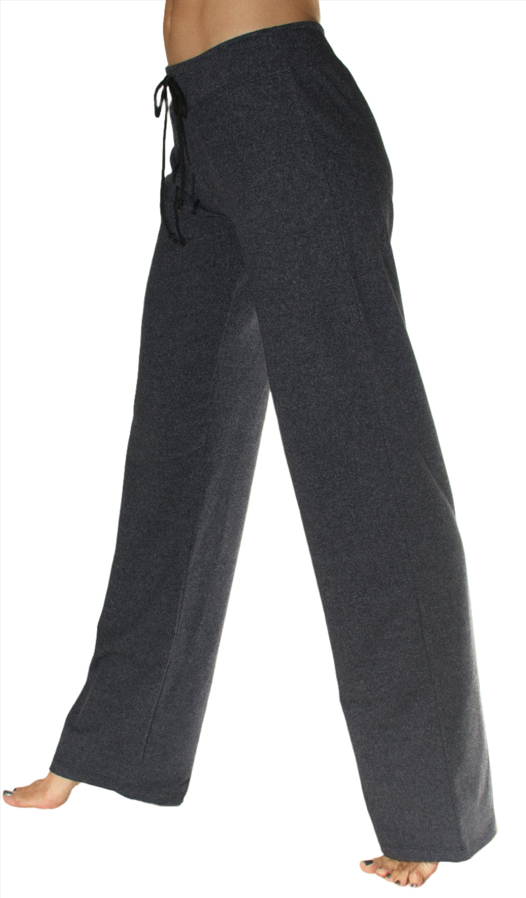 One Step Ahead Loose Drawstring Pant 248  - Charcoal  - side view