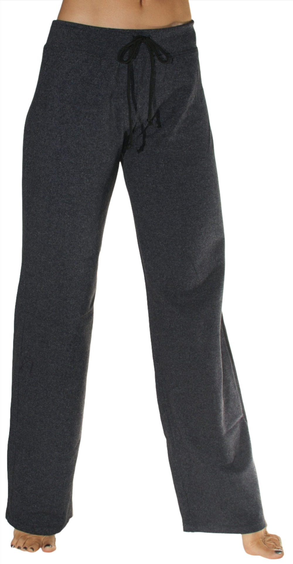 One Step Ahead Loose Drawstring Pant 248  - Charcoal - front view