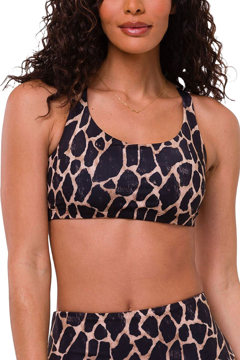 Onzie Hot Yoga Chic Bra 354 - Giraffe - Front View