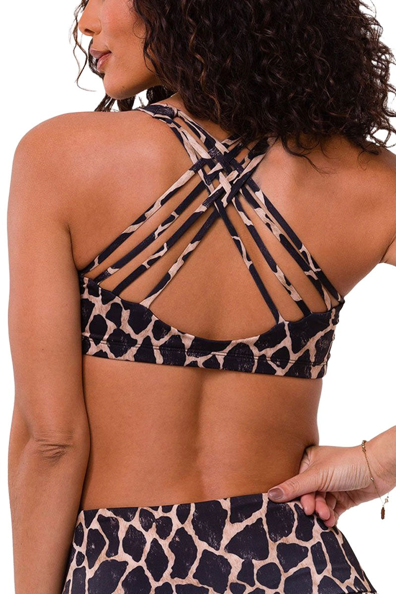 Onzie Hot Yoga Chic Bra 354 - Giraffe - Rear View