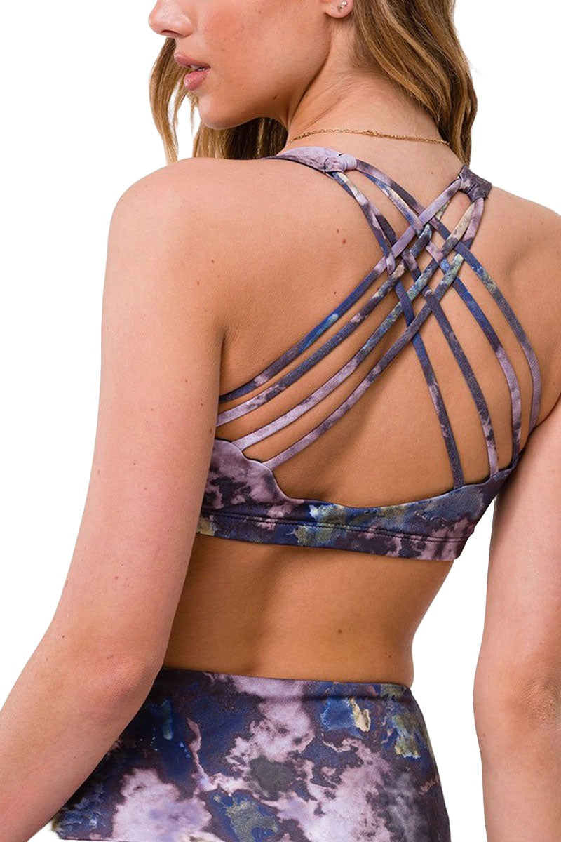 Onzie Hot Yoga Chic Bra 354 - Purple Marble - rear view