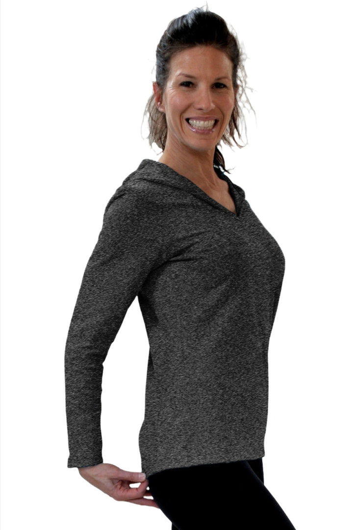 One Step Ahead Simple Hoodie Brushed Supplex 20150 - Charcoal - side view