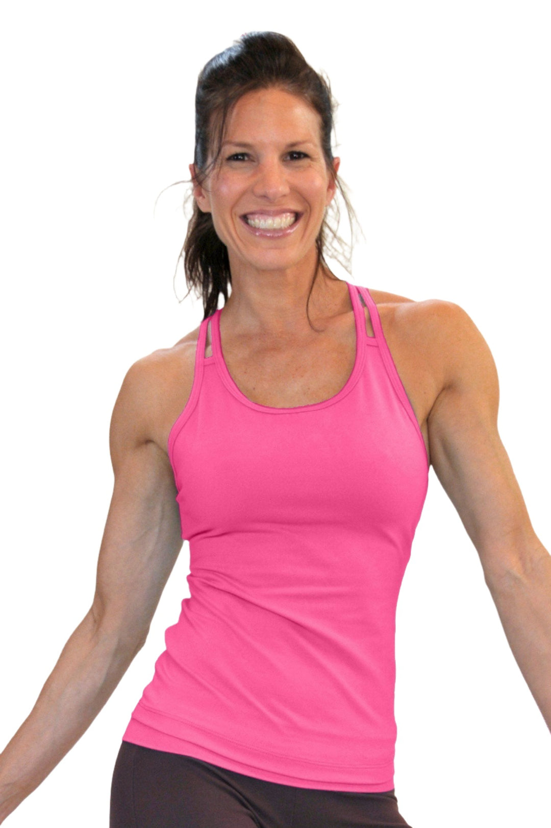 One Step Ahead Double Strap Cami 20140 - Black - front view