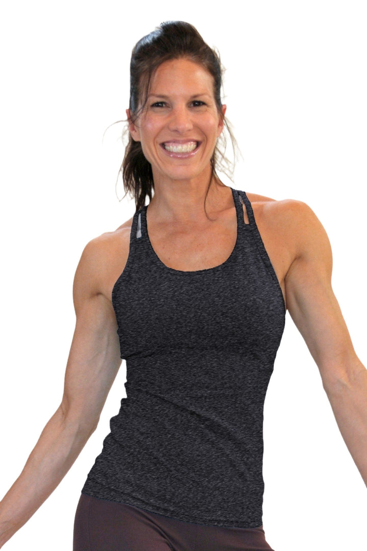 One Step Ahead Double Strap Cami 20140 - Black - front view