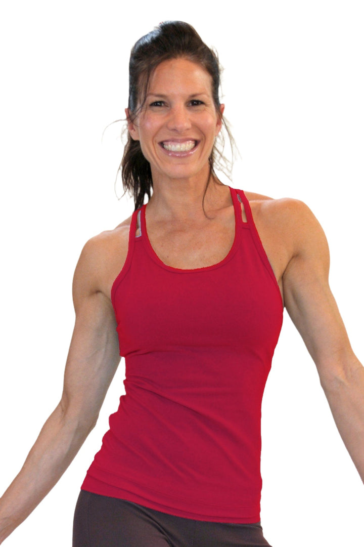 One Step Ahead Double Strap Cami 20140 - Poinsettia - front view