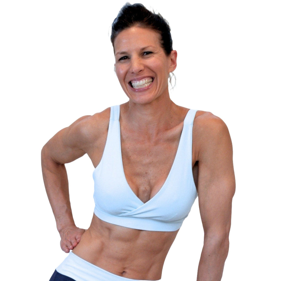 One Step Ahead Criss Cross Bra 2192 - white - front view