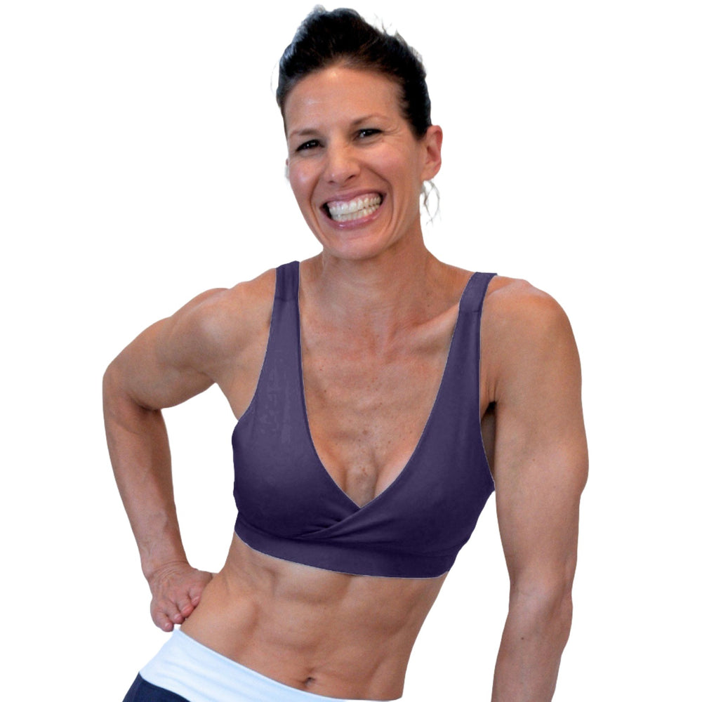 One Step Ahead Criss Cross Bra 2192 - Eggplant - front view