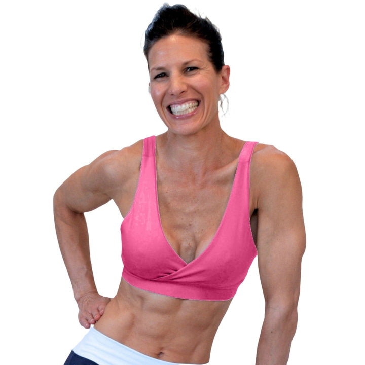 One Step Ahead Criss Cross Bra 2192 - Fuschia - front view