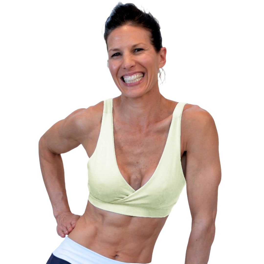 One Step Ahead Criss Cross Bra 2192 - melon - front view