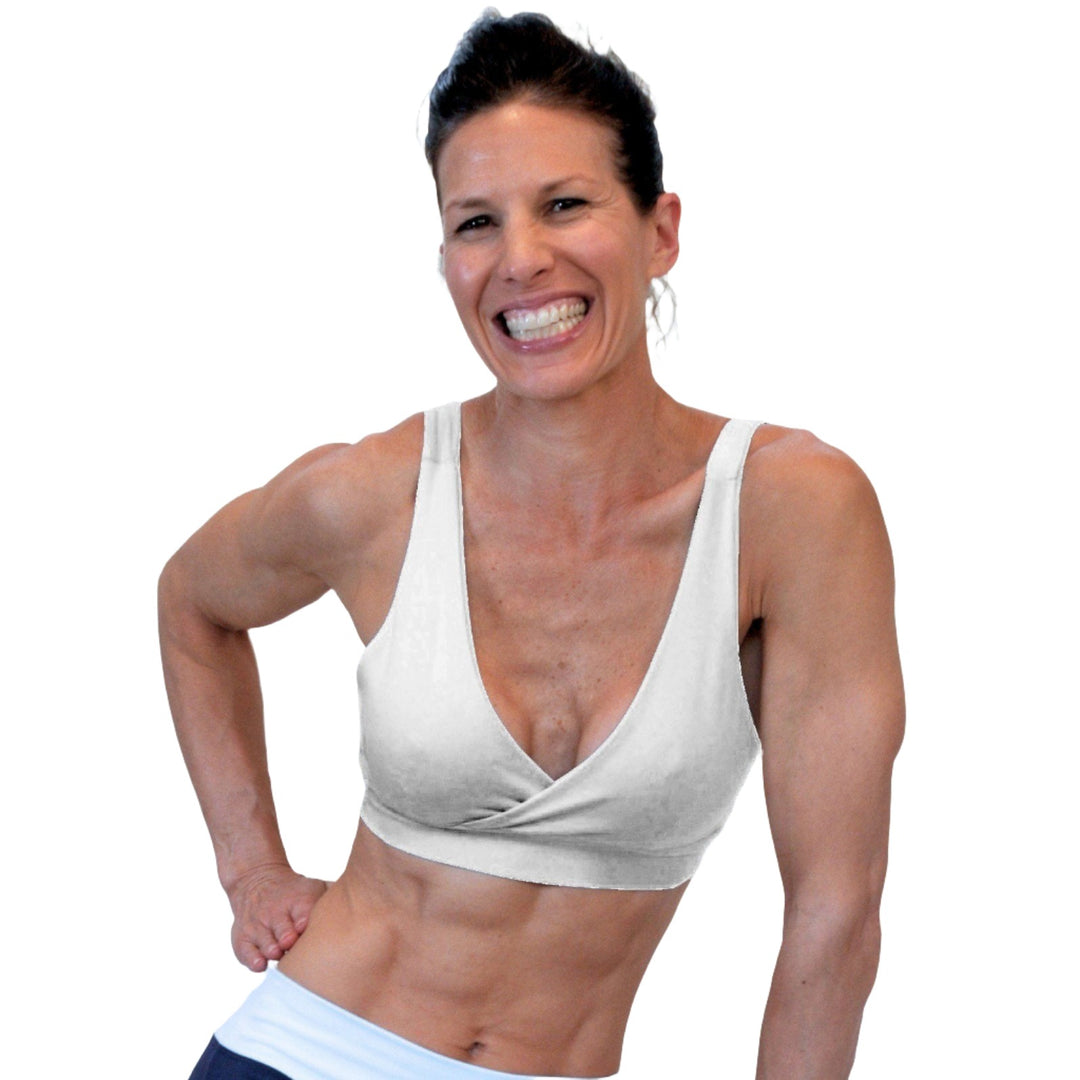 One Step Ahead Criss Cross Bra 2192 - white - front view