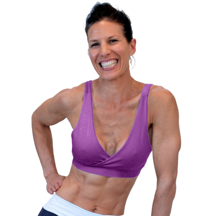 One Step Ahead Criss Cross Bra 2192 - Wine - front view