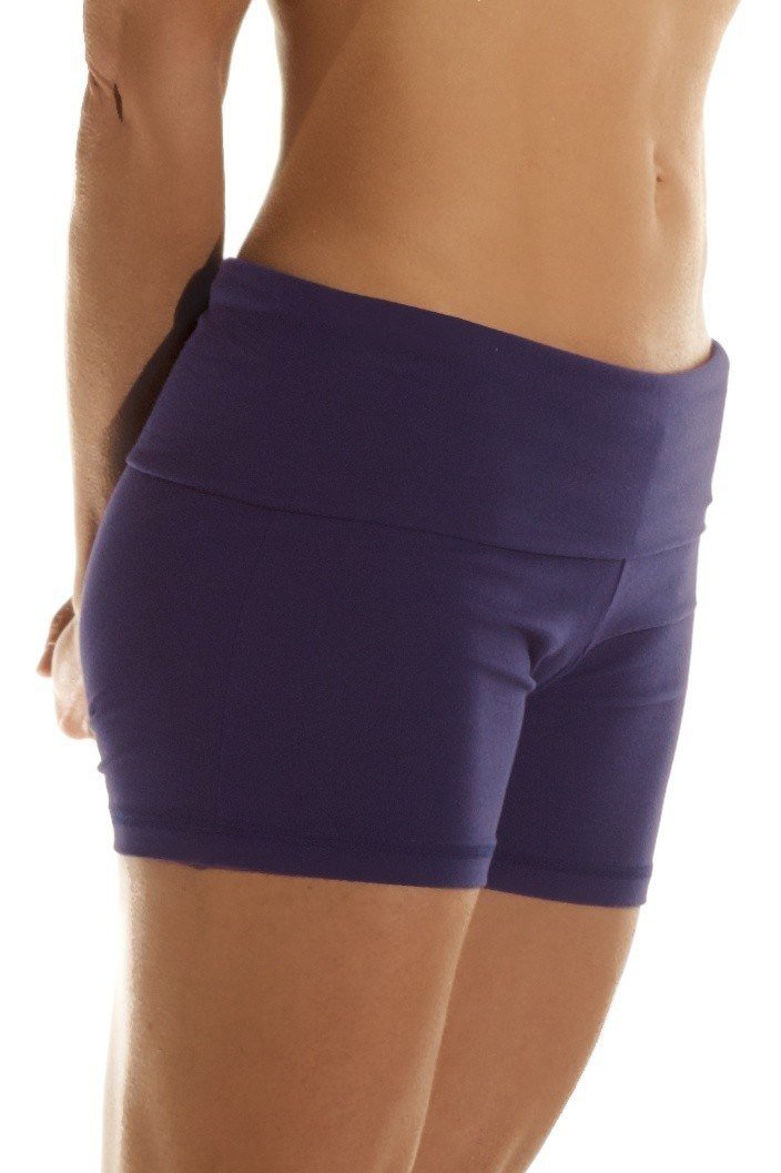 One Step Ahead Roll Down Shorts 20188 -  eggplant  - side view