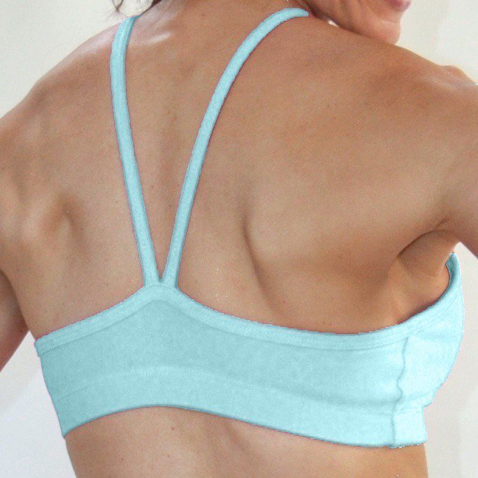 One Step Ahead V front Cami Bra 225 - Cyan Blue  - rear view