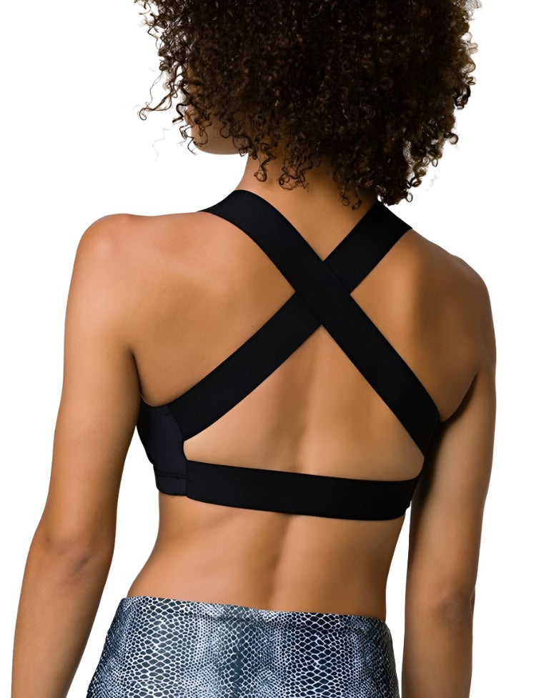 Onzie Hot Yoga Half Moon Scuba Bra 3700 - Luna Scuba - rear view