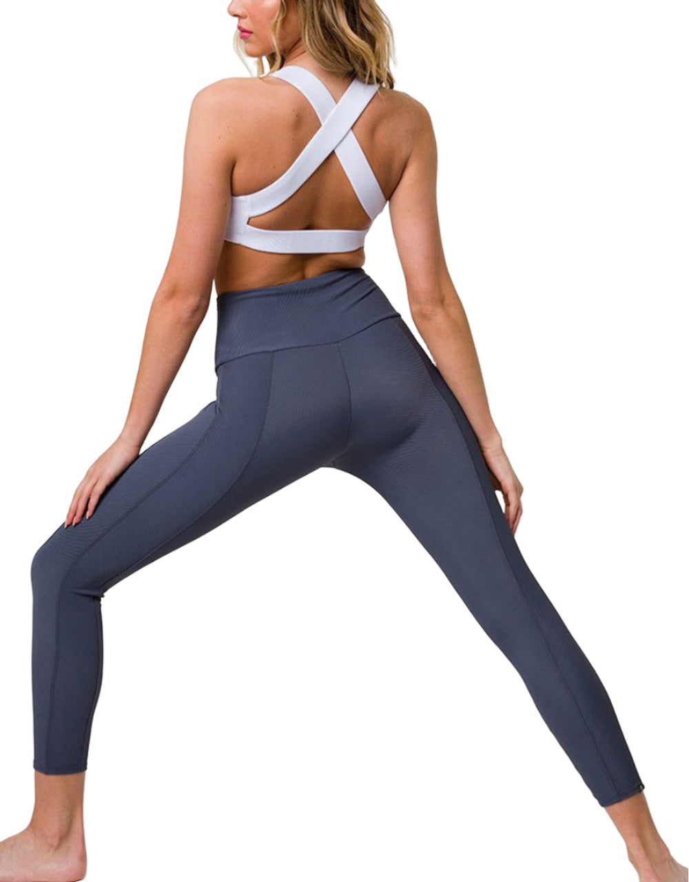 Onzie Hot Yoga Half Moon Bra 3700 - white - rear alt view