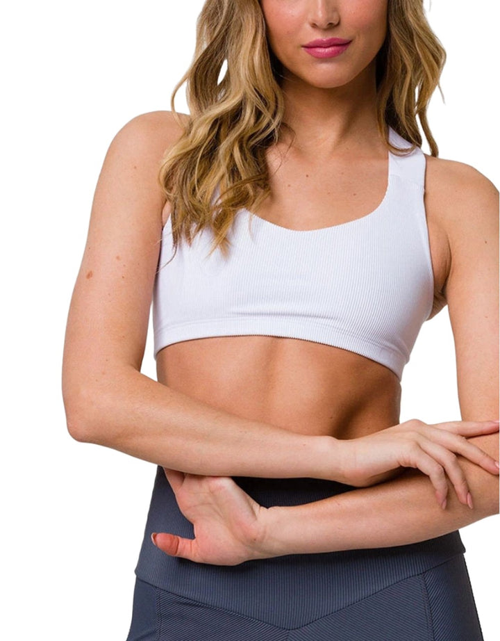 Onzie Hot Yoga Half Moon Bra 3700 - white - front view