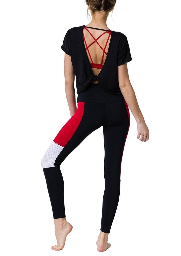 Onzie Hot Yoga Swing Back Top 3707 Black - rear alt view