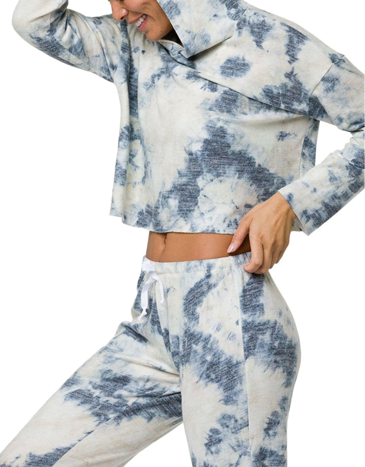 Onzie Flow Weekend Crop Hoodie 3710 - Tie Dye - side view