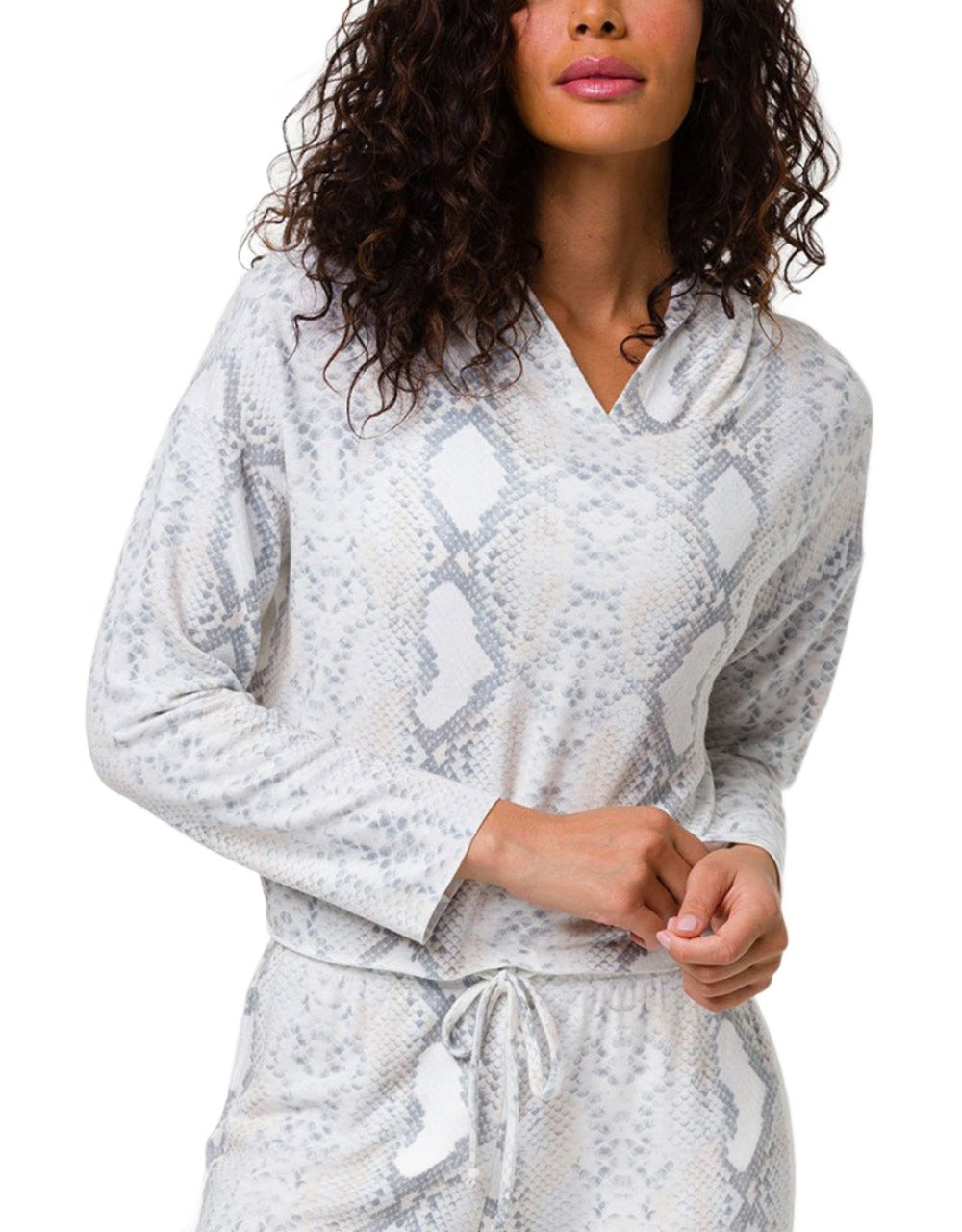 Onzie Flow Weekend Crop Hoodie 3710 - Anaconda - front view