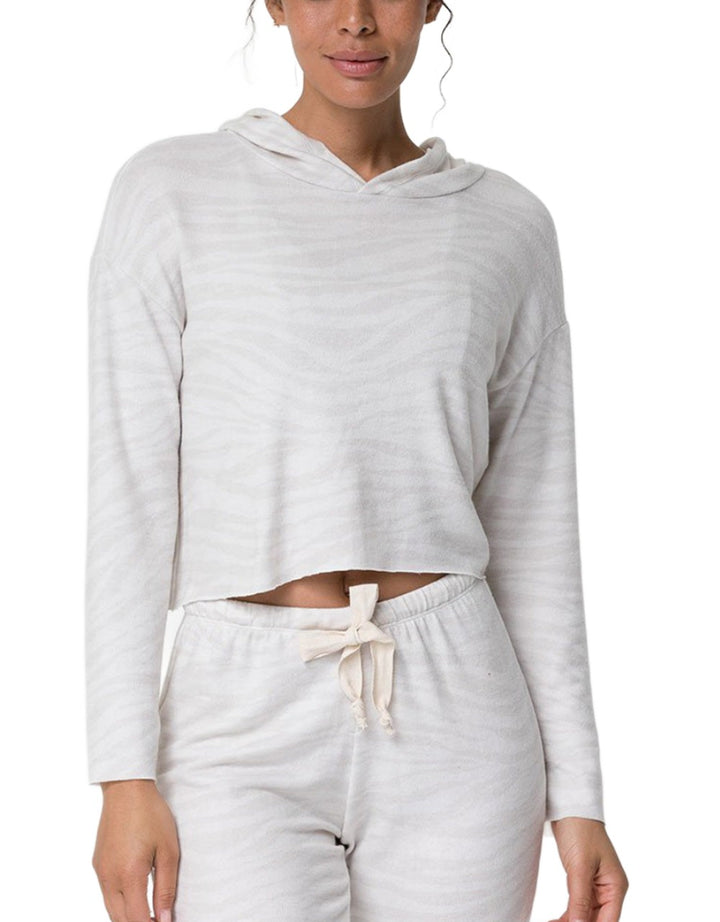 Onzie Flow Weekend Crop Hoodie 3710 - Zebra - front  view