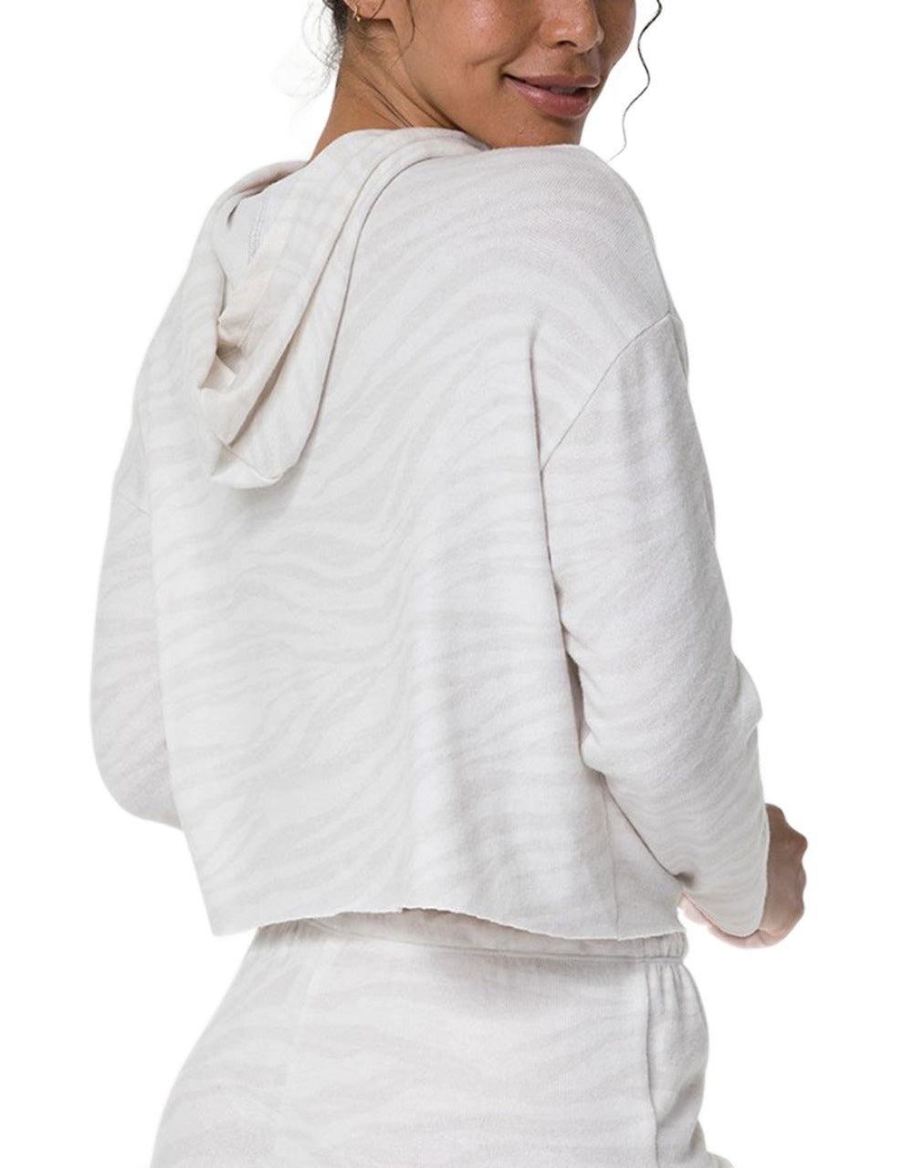 Onzie Flow Weekend Crop Hoodie 3710 - Zebra - rear  view