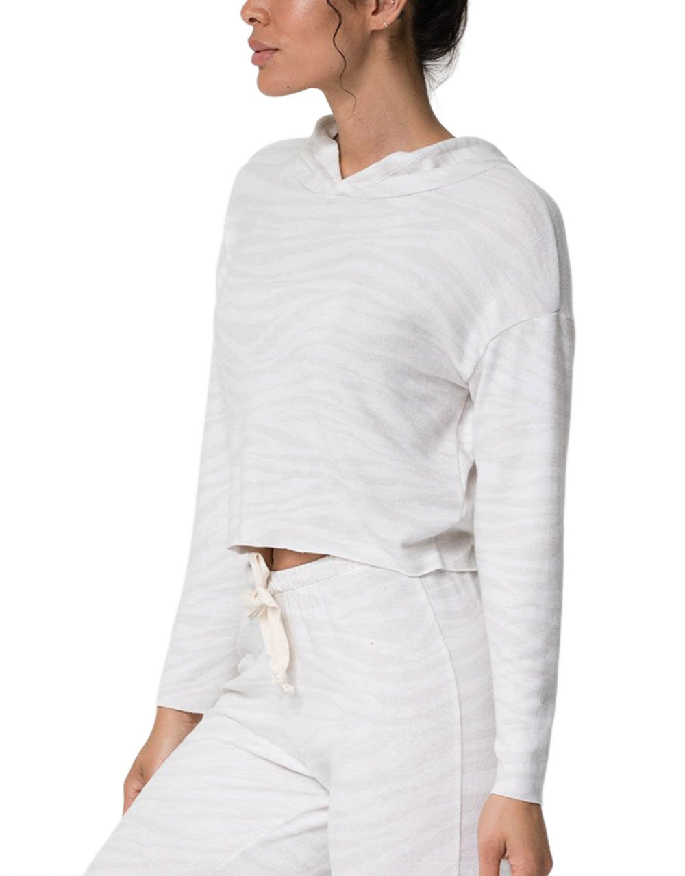 Onzie Flow Weekend Crop Hoodie 3710 - Zebra - side alt  view