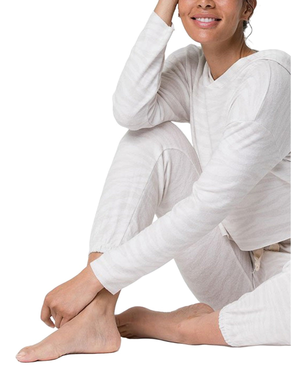 Onzie Flow Weekend Crop Hoodie 3710 - Zebra - side   view