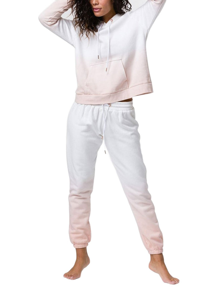 Onzie Fleece Dip Dye Hoodie 3720 Sherbet Ombre - front view
