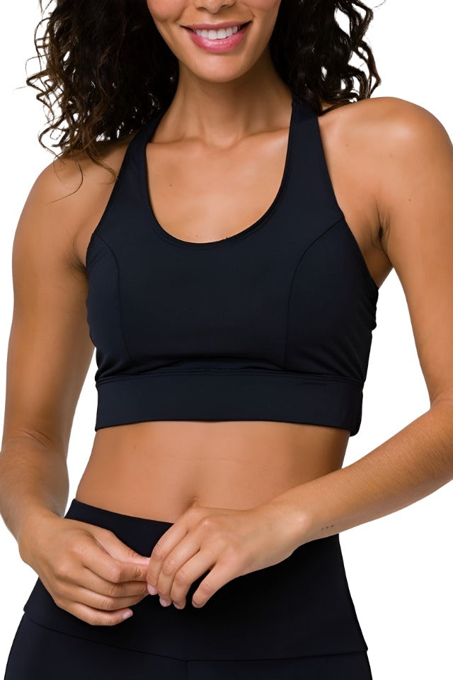 Onzie Warrior Yoga Sports Bra 3725 - Black - front view