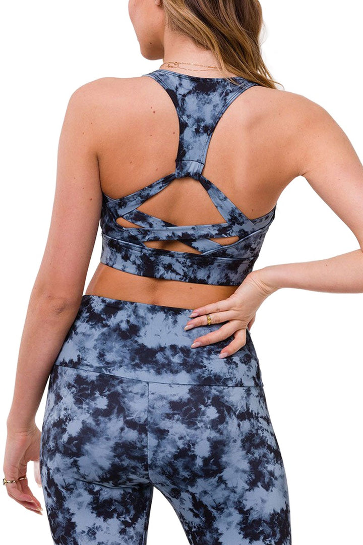 Onzie Warrior Yoga Sports Bra 3725 - Moonstone Acid Wash - rear view