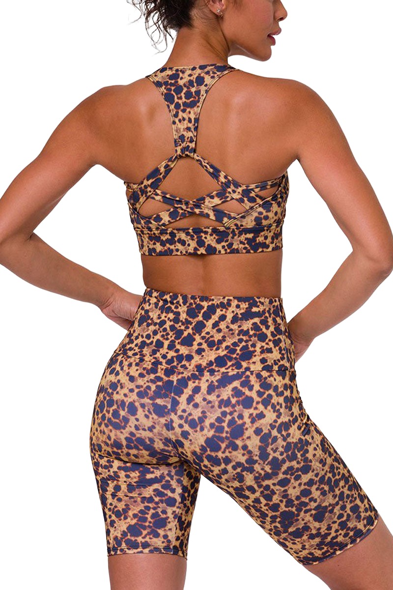 Onzie Warrior Yoga Sports Bra 3725 - Tortoise - rear view