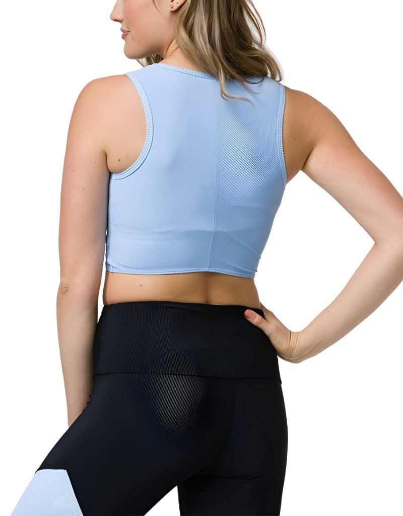 Onzie Front Twist Cropped Top 3726 - Bouquet - rear view