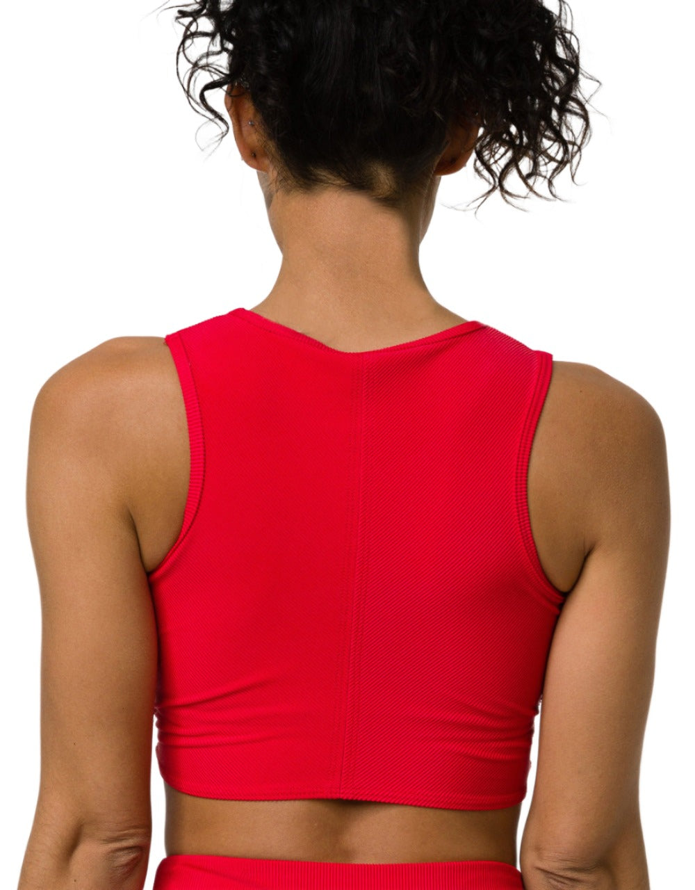 3726-TEAR-2-3726-TEAROnzie Front Twist Cropped Top 3726 - Red - rear view