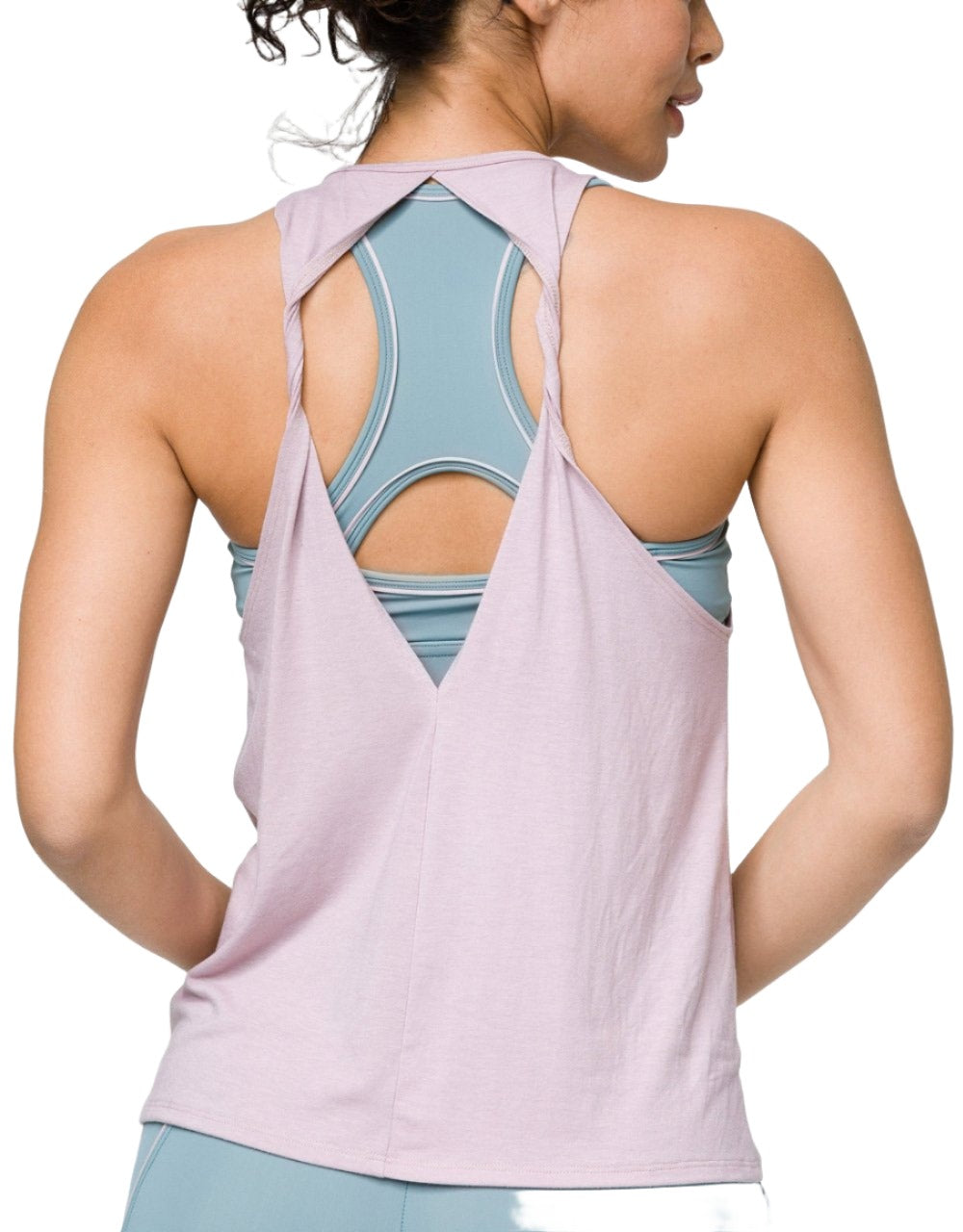 Onzie Yoga Flow Tank 3727 - Woodrose - rear view