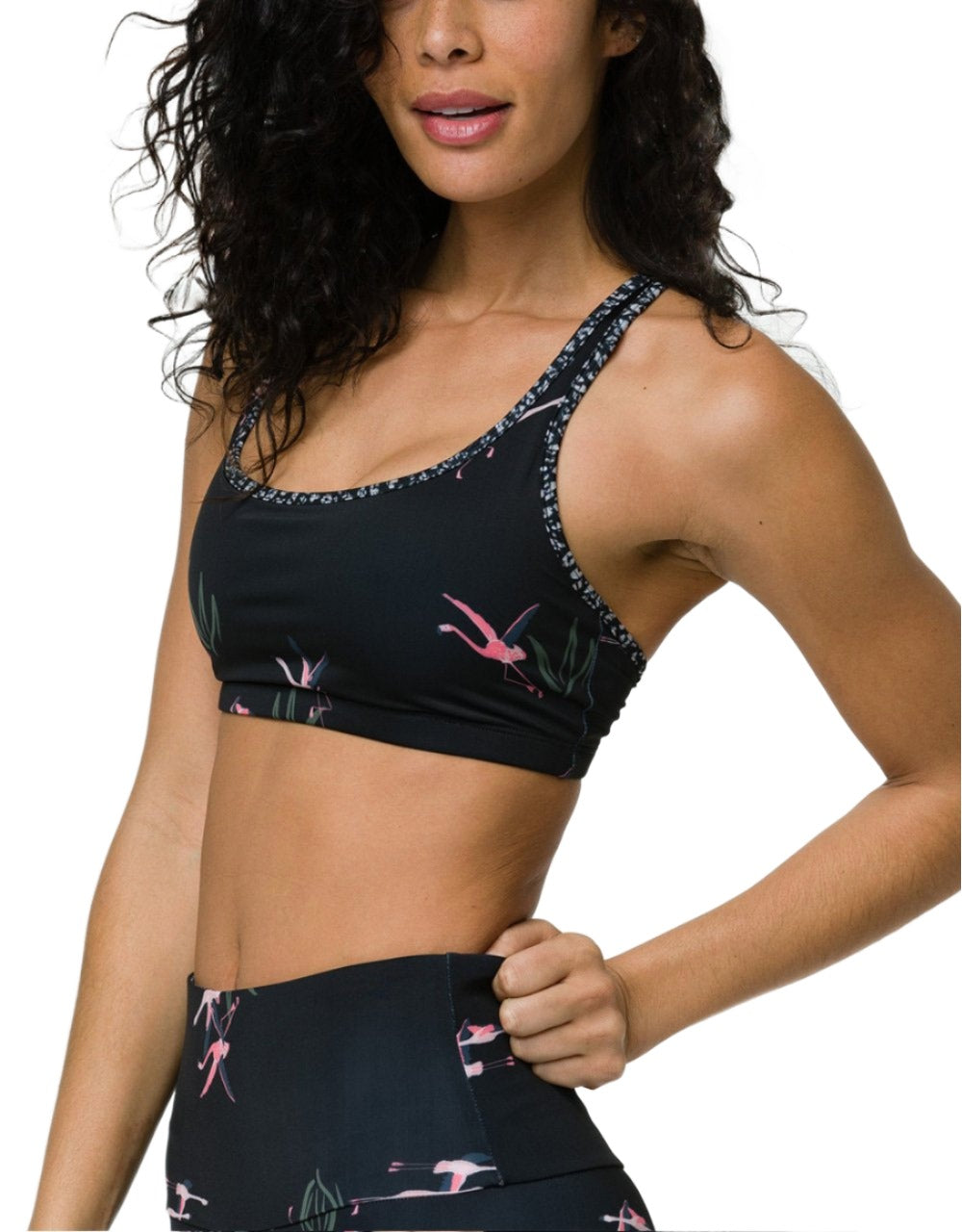 Onzie Hot Yoga Bridge Bra 3731 - Pink Flamingo - front view