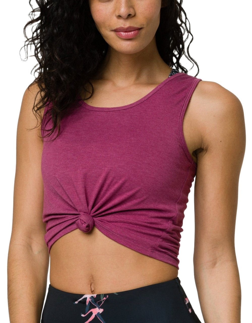 Onzie Hot Yoga Knot Crop Top 3050 - Mauve - front view