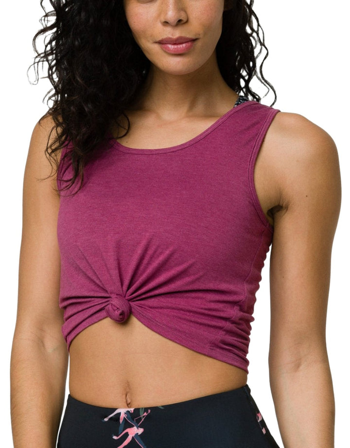 Onzie Hot Yoga Knot Crop Top 3050 - Mauve - front view
