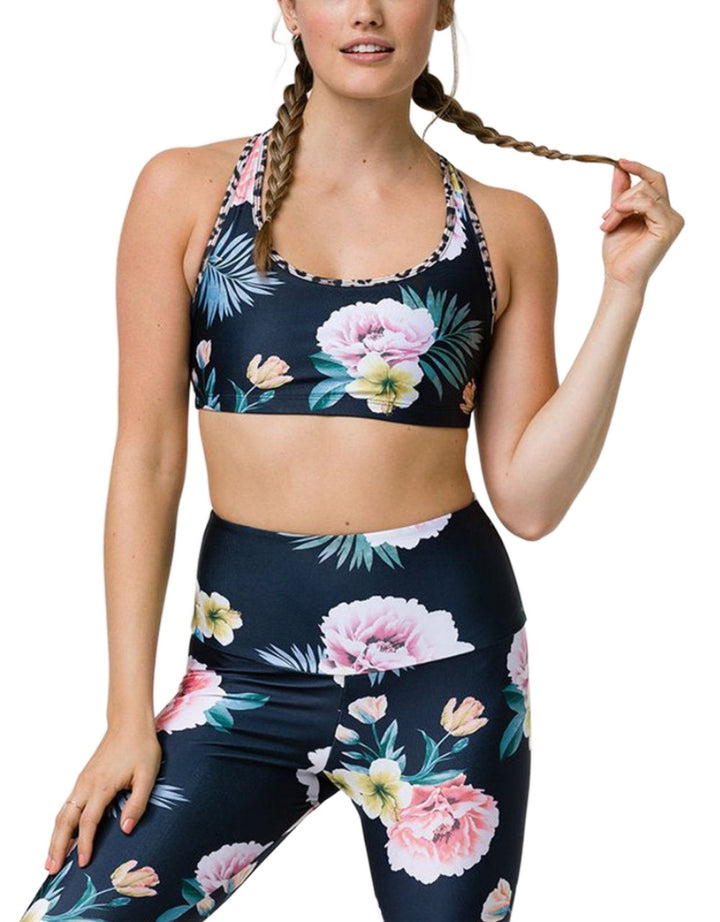 Onzie Hot Yoga Bridge Bra 3731 - Secret Garden - front view