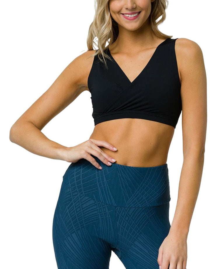 Onzie Hot Yoga Crossover Bra 3736 - Black - front alt view