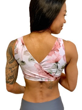 Onzie Hot Yoga Crossover Bra 3736 - Summer Bloom - rear alt view 1