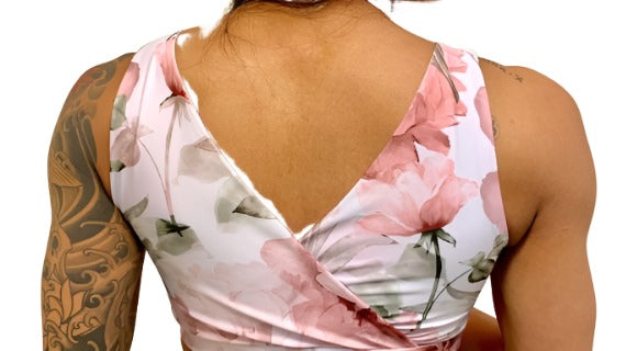 Onzie Hot Yoga Crossover Bra 3736 - Summer Bloom - rear alt view 3