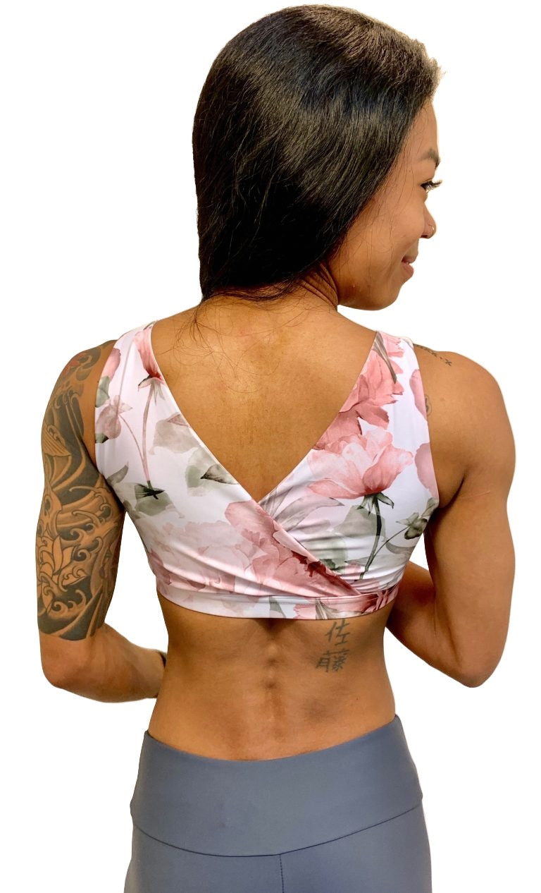 Onzie Hot Yoga Crossover Bra 3736 - Summer Bloom - rear alt view