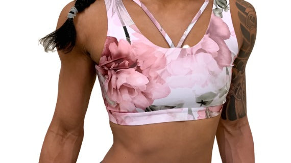 Onzie Hot Yoga Crossover Bra 3736 - Summer Bloom - front alt  view 1