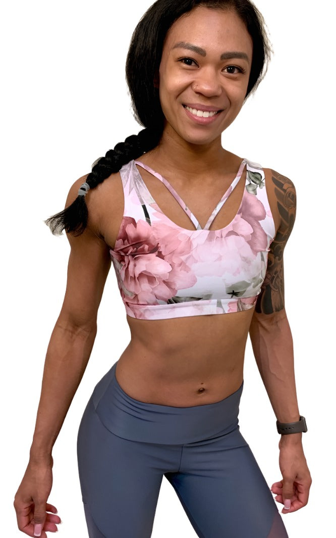 Onzie Hot Yoga Crossover Bra 3736 - Summer Bloom - front alt  view