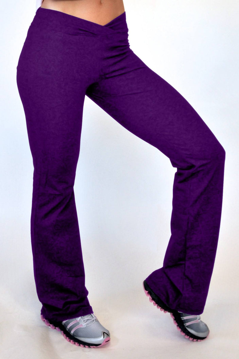 One Step Ahead V Straight Leg Pant 260 - eggplant - front view