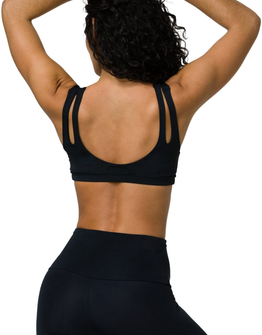 Onzie Hot Yoga Slash Bra 3744 - black - rear alt view