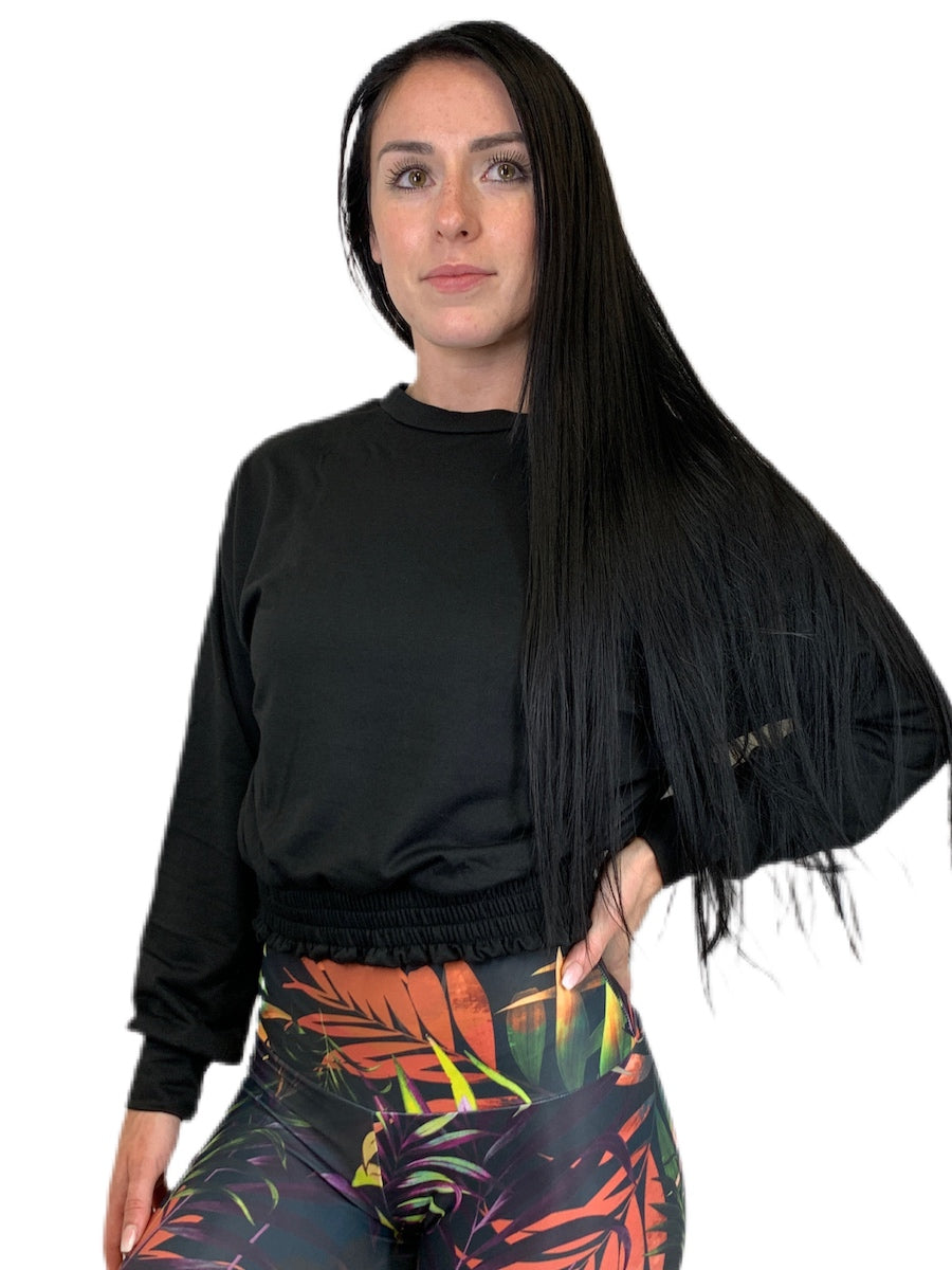 Onzie Divine Long Sleeve Top 3747 - Black - front view