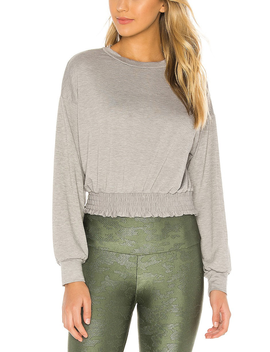 Onzie Divine Long Sleeve Top 3747 - Heather Grey - front view