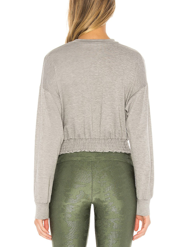 Onzie Divine Long Sleeve Top 3747 - Heather Grey - rear view